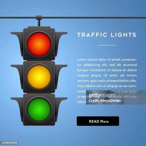 ilustrações de stock, clip art, desenhos animados e ícones de traffic lights banner. - sinal rodoviário