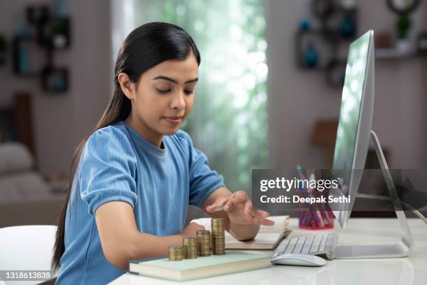 teenager girl - stock photo - children looking graph stock pictures, royalty-free photos & images