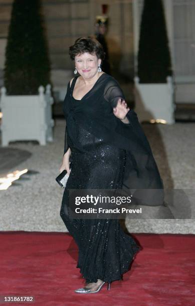 French Health Minister Roselyne Bachelot arrives at a state dinner honouring visiting Chinese President Hu Jintao at Elysee Palace on November 4,...