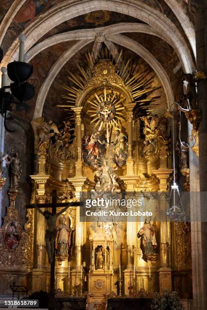 Central part and of the main altar, seen on May 17 Mondoñedo, Galicia, Spain.