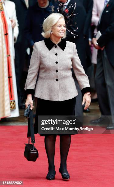 Katharine, Duchess of Kent attends the wedding of Edward van Cutsem and Lady Tamara Grosvenor at Chester Cathedral on November 6, 2004 in Chester,...