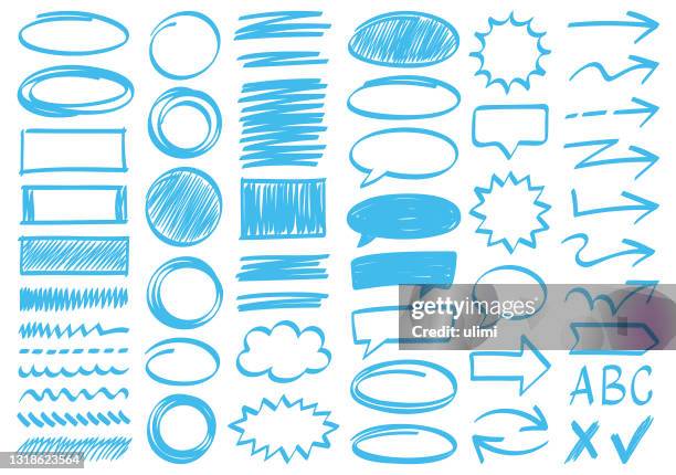 hand drawn design elements - rounded rectangle infographic stock illustrations