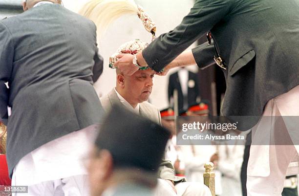 New Nepalese King Gyanendra is crowned June 4, 2001 at the Hanuman Palace in Katmandu. Nepal proclaimed its second new king in two days, naming...