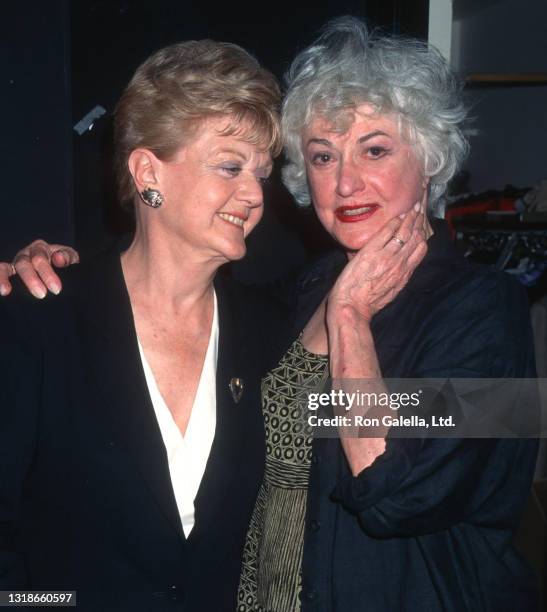 Angela Lansbury and Bea Arthur attend "Bermuda Ave. Triangle" Opening at the Tiffany Theater in West Hollywood, California on October 1, 1995.