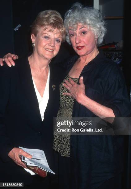 Angela Lansbury and Bea Arthur attend "Bermuda Ave. Triangle" Opening at the Tiffany Theater in West Hollywood, California on October 1, 1995.