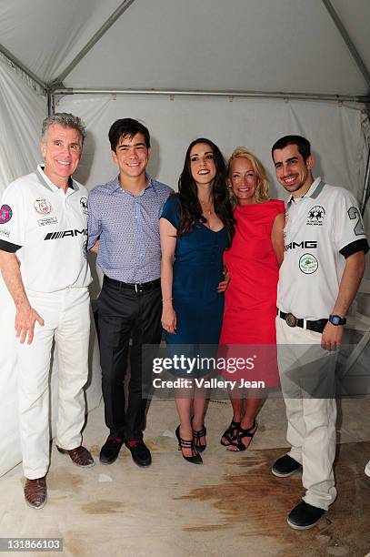 John Walsh, Hayden Walsh, Meghan Walsh, Reve Walsh and Callahan Walsh backstage after Meghan Walsh "Blank Silk" fashion show at the AMG Miami Beach...