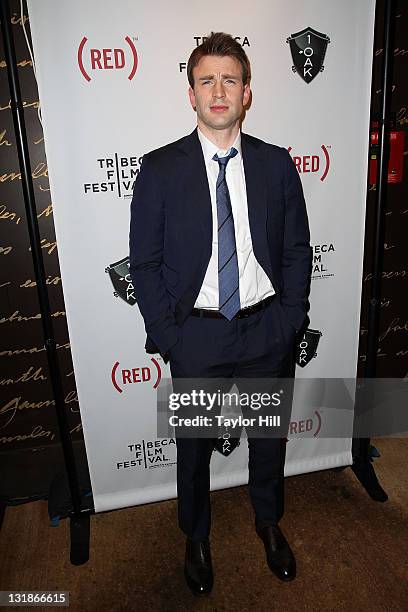 Actor Chris Evans attends the after party for the premiere of "Puncture" during the 10th annual Tribeca Film Festival at 1OAK on April 21, 2011 in...