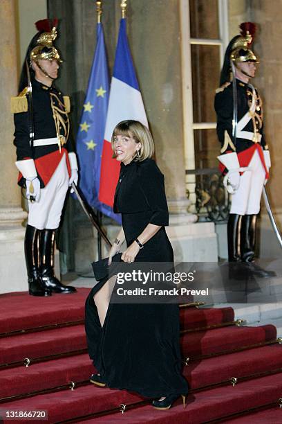 Anne Lauvergeon, head of French nuclear firm Areva arrives at a state dinner honouring visiting Chinese President Hu Jintao at Elysee Palace on...