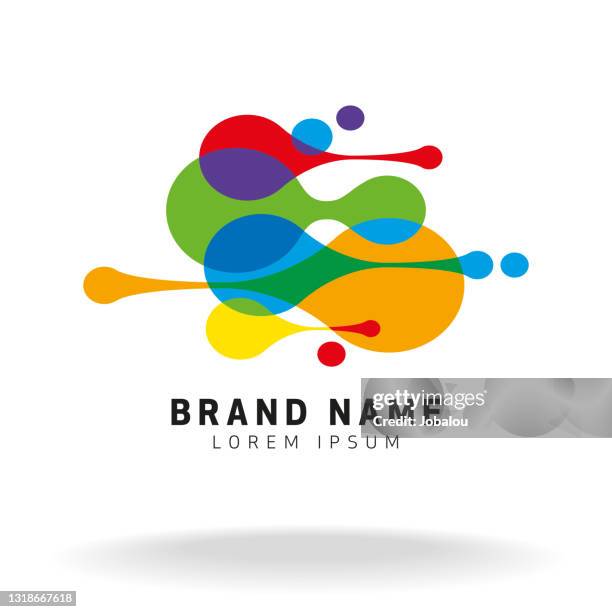 illustrazioni stock, clip art, cartoni animati e icone di tendenza di simbolo del marchio dynamic connected points - liquid