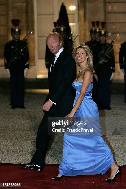 French Interior Minister Brice Hortefeux with his wife Valerie Hortefeux arrive at a state dinner honouring visiting Chinese President Hu Jintao at...