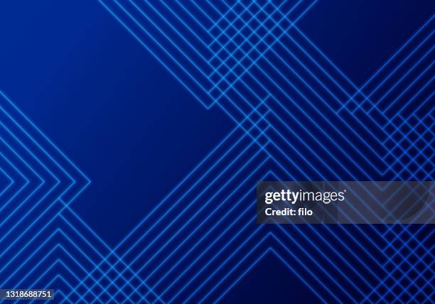 blaue linien abstrakte glühen hintergrundmuster - kreuzmuster stock-grafiken, -clipart, -cartoons und -symbole