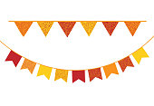 Bunting flags vector. Decorative banners on white background