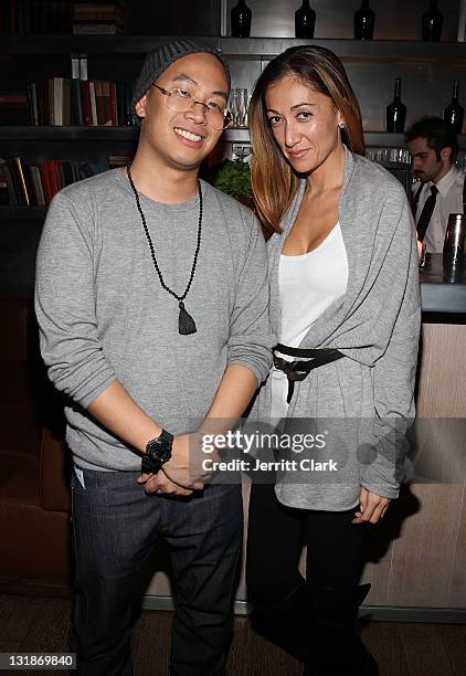 Kevin Saer Leong and Jen Yu attend a Hennessey Black party to celebrate DJ D-Nice signing to Roc Nation DJ's at The Cooper Square Hotel on November...