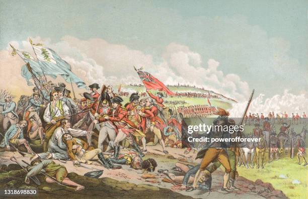 bildbanksillustrationer, clip art samt tecknat material och ikoner med general warrens död vid slaget vid bunker's hill av john trumbull - 1700-talet - brittisk militär