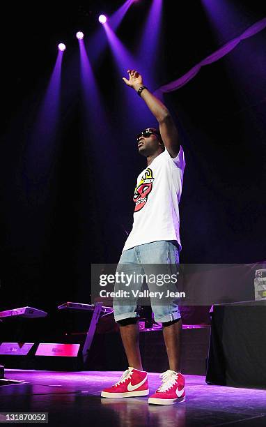 Tinie Tempah performs during Usher OMG Tour at BankAtlantic Center on April 27, 2011 in Sunrise, Florida.