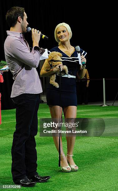 Television personalities Holly Madison and Josh Strickland announce dogs for The Animal Foundation's 8th Annual 'Best in Show' at Orleans Arena on...