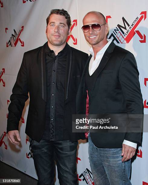 Director / Writer Jason Hewitt and Actor Luke Goss attend the "Blood Out" Los Angeles premiere at the Directors Guild Of America on April 25, 2011 in...