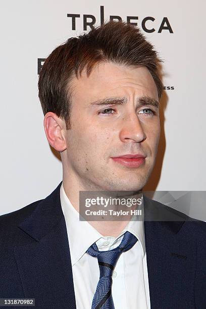 Actor Chris Evans attends the after party for the premiere of "Puncture" during the 10th annual Tribeca Film Festival at 1OAK on April 21, 2011 in...