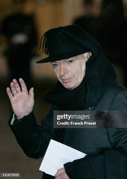 French architect Jean Nouvel arrives at a state dinner honouring visiting Chinese President Hu Jintao at Elysee Palace on November 4, 2010 in Paris,...