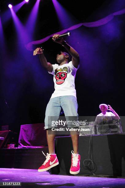 Tinie Tempah performs during Usher OMG Tour at BankAtlantic Center on April 27, 2011 in Sunrise, Florida.