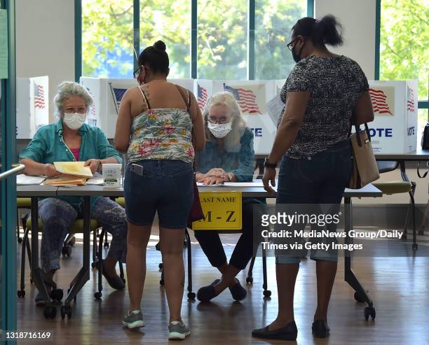 West Chester , PA. May,18 :Voters in West Chester Ward 1 get their ballots at West Chester Borough Hall Tuesday morning. .