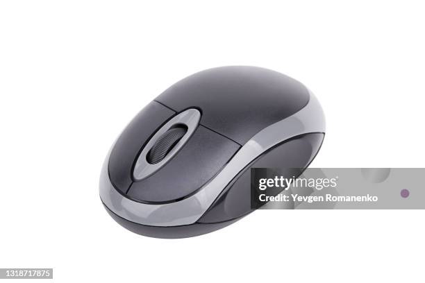 wireless computer mouse isolated on white background - computermaus stock-fotos und bilder