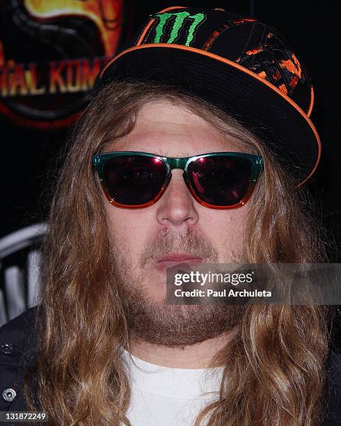 Pro Skateboarder Dingo arrives at the debut of "Mortal Kombat Legacy" at Saint Felix II on April 14, 2011 in Hollywood, California.