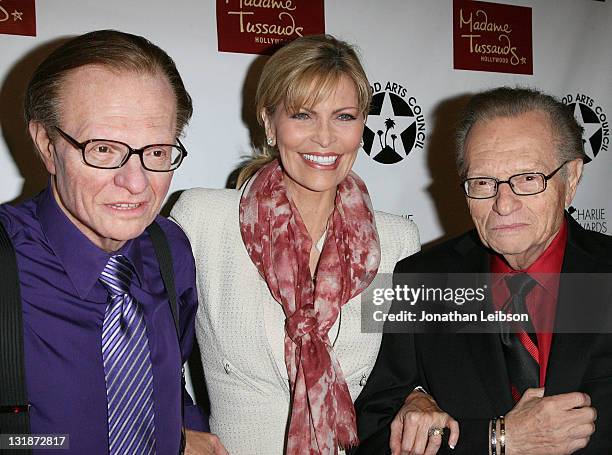 Shawn King and Larry King attend the hollywood Arts Council's 25th Annual Charlie Awards Luncheon at The Roosevelt Hotel on March 25, 2011 in...