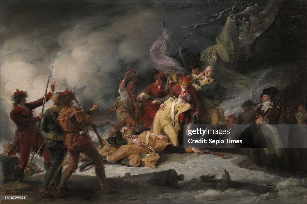 Artist: John Trumbull, American, 1756–1843, Subject: Richard Montgomery, Irish, 1738–1775, Subject: Matthias Ogden, American, 1754–1791, Subject: Akiatonharónkwen (Joseph Louis Cook), Oneida, died 1814, Subject: Benedict Arnold, American, 1741–180