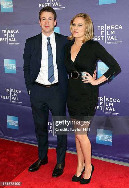 Actor Chris Evans and actress Vinessa Shaw attend the premiere of "Puncture" during the 2011 Tribeca Film Festival at SVA Theater on April 21, 2011...