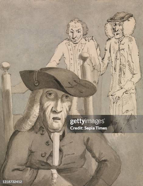 Dr. Messenger Monsey of Chelsea Hospital, 1693-1788, John Thomas Smith, 1766–1833, British, undated, Pen and black ink and watercolor on medium,...