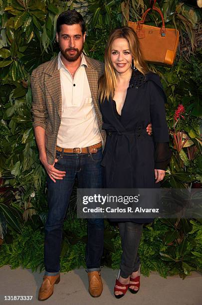 Designer Moises Nieto and Spanish actress Maria Adanez attend Loewe new collection party at "Jardin Botanico" on March 30, 2011 in Madrid, Spain.