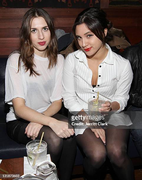 Sagen Albert and guest attend the Mike Posner Back to School Tour after party at Riff Raff's on March 31, 2011 in New York City.