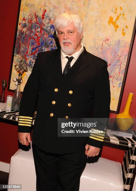 Paul Watson attends Paul Watson Shares His Stories For Sea Shepherd Conservation Society From The Series "Whale Wars" at Green and Vine at the...