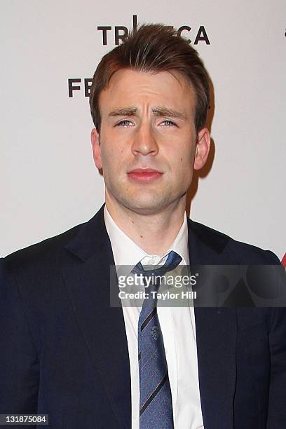 Actor Chris Evans attends the after party for the premiere of "Puncture" during the 10th annual Tribeca Film Festival at 1OAK on April 21, 2011 in...