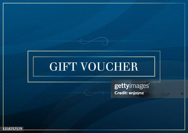 blue gift voucher certificate - certificate template stock illustrations