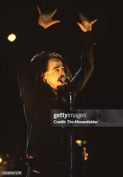 Adam Duritz of Counting Crows performs at Shoreline Amphitheatre on October 2, 1997 in Mountain View, California.