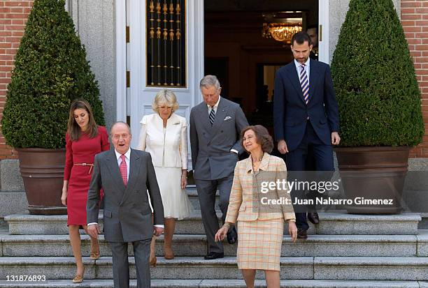 Princess Letizia of Spain, King Juan Carlos I of Spain, Camilla, Duchess of Cornwall, Prince Charles, Prince of Wales, Queen Sofia of Spain and and...