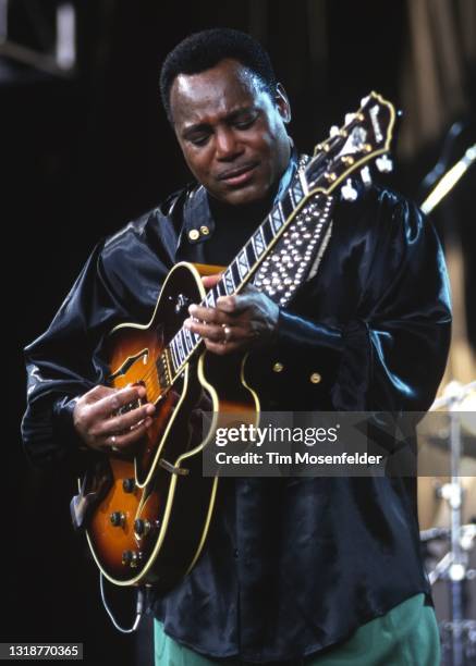 George Benson performs at Shoreline Amphitheatre on June 14, 1997 in Mountain View, California.