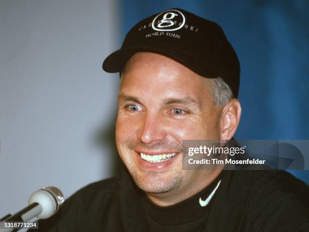 Garth Brooks attends a press conference at San Jose Arena on August 29, 1997 in San Jose, California.