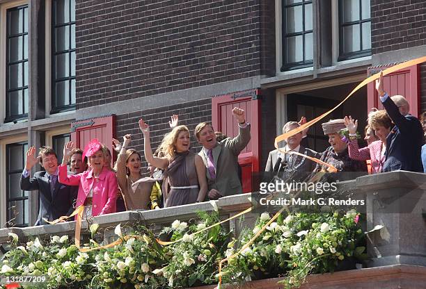 Princess Maxima of The Netherlands, Prince Willem Alexander of The Netherlands and Queen Beatrix of The Netherlands and other members of the Dutch...