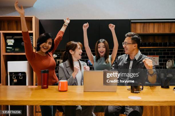 Workman Cheering 1,585 Asian Office Men Cheering Stock Photos, High-Res Pictures, and ...