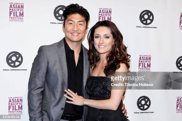 Brian Tee and Mirelly Taylor arrive at Directors Guild Of America for the 27th Annual Los Angeles Asian Pacific Film Festival - Opening Night on...