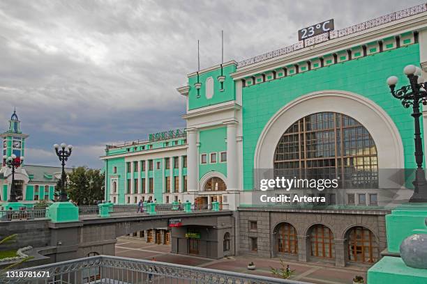 Novosibirsk railway station, important stop along the Trans-Siberian Railway and Turkestan–Siberia Railway, Novosibirsk Oblast, Siberia, Russia.