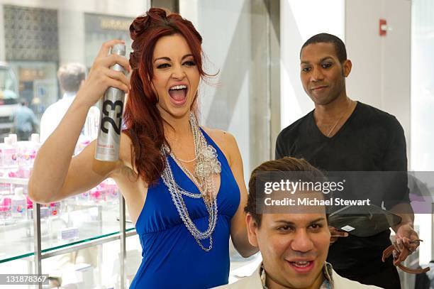 Personality Maria Kanellis attends Fashion-On-The-Go hair styling services celebration at Duane Reade on May 6, 2011 in New York City.