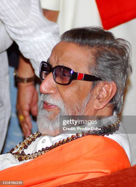 Balasaheb Thackeray attends the book launch 'Ayurvedic Garbha Sankar' by Dr. Balaji Tambe on July 24, 2011 in Mumbai, India.