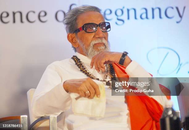 Balasaheb Thackeray attends the book launch 'Ayurvedic Garbha Sankar' by Dr. Balaji Tambe on July 24, 2011 in Mumbai, India.