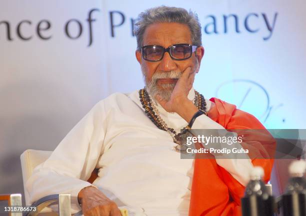 Balasaheb Thackeray attends the book launch 'Ayurvedic Garbha Sankar' by Dr. Balaji Tambe on July 24, 2011 in Mumbai, India.