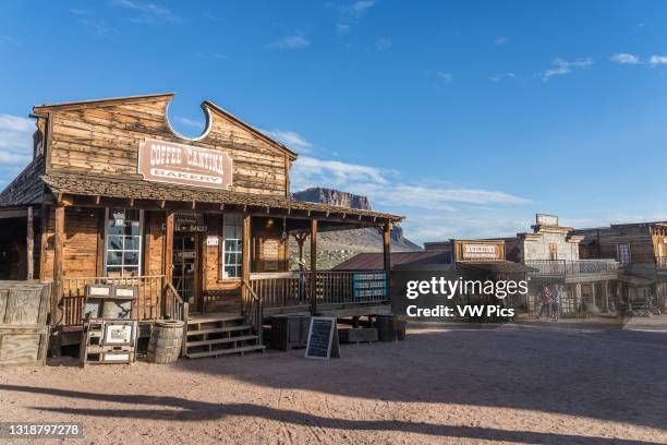An authentic reconstruction of the original Main Street in the old mining ghost town of Goldfield, Arizona..