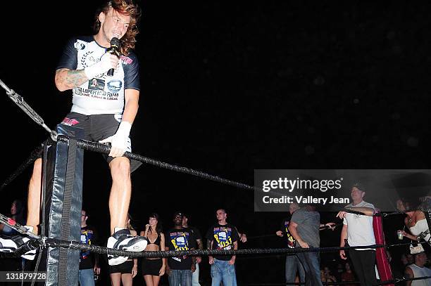 Jeremy Loper and Michael Lohan attend Celebrity Boxing Match Featuring Michael Lohan and Frank Sorrentino at The Ocean Manor on June 4, 2011 in Fort...